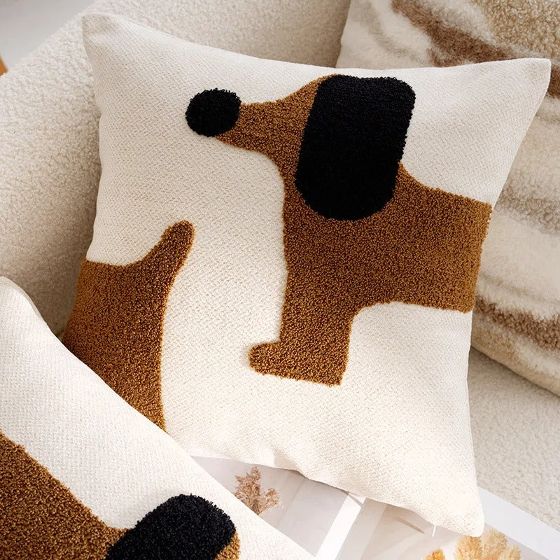 Throw pillow cover – 100% polyester – Cute embroidered animal design – Cozy home accessory – 17.7 x 17.7 in 13