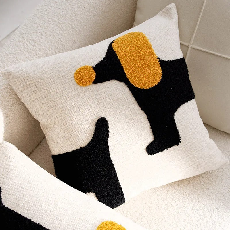 Throw pillow cover – 100% polyester – Cute embroidered animal design – Cozy home accessory – 17.7 x 17.7 in 15