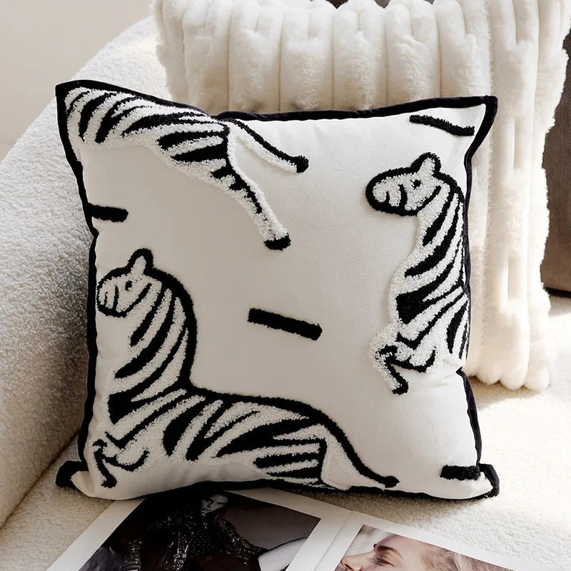 Throw pillow cover – 100% polyester – Cute embroidered animal design – Cozy home accessory – 17.7 x 17.7 in 7