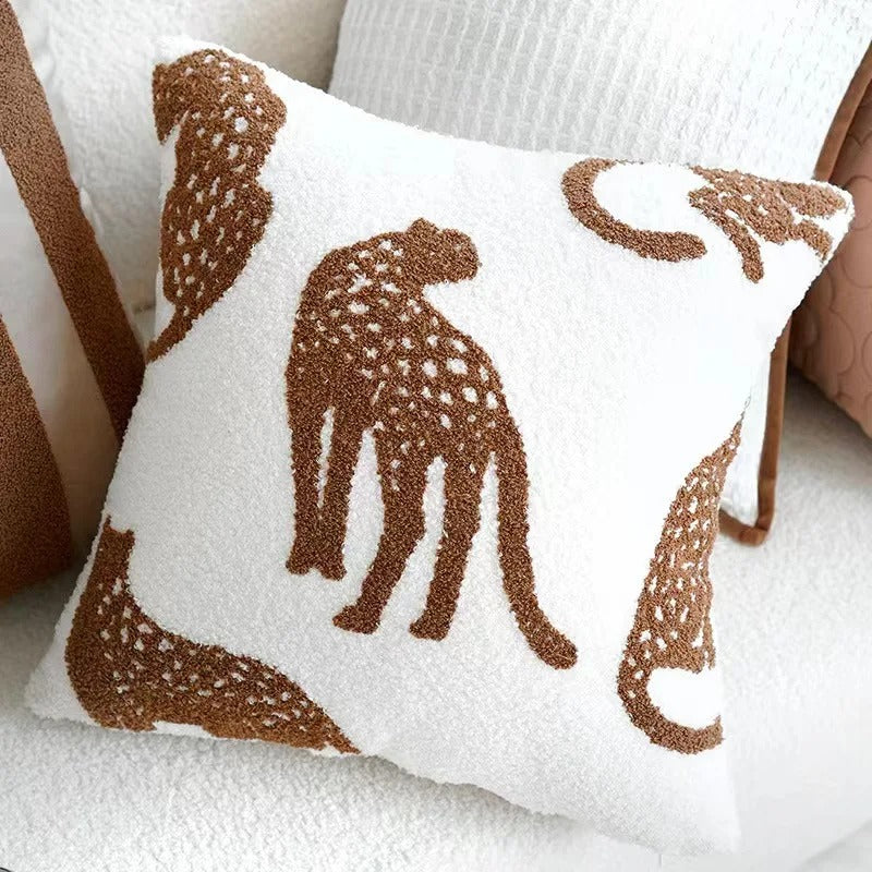 Throw pillow cover – 100% polyester – Cute embroidered animal design – Cozy home accessory – 17.7 x 17.7 in 8