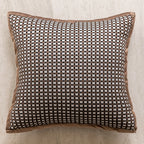 Throw pillow cover – Durable fabric – Green and brown grid – Modern decorative cushion – 17.7 x 17.7 in 4