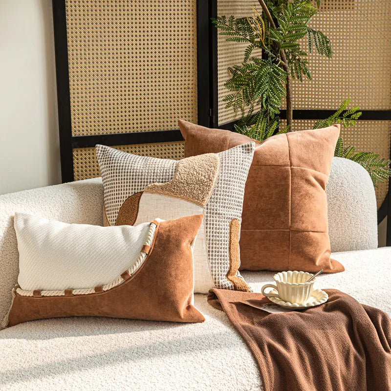 Throw pillow cover – High-quality fabric – Geometry pattern – Light luxury style – Decorative accent for living room 0