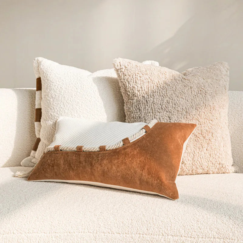Throw pillow cover – High-quality fabric – Geometry pattern – Light luxury style – Decorative accent for living room 2