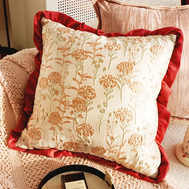 Throw pillow cover – Soft fabric – Pink retro design – Decorative home accent for living room 18