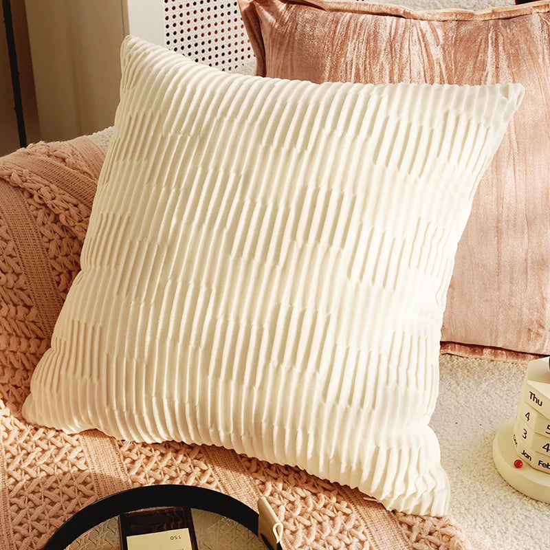 Throw pillow cover – Soft fabric – Pink retro design – Decorative home accent for living room 21