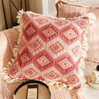 Throw pillow cover – Soft fabric – Pink retro design – Decorative home accent for living room 5