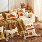 Throw pillow cover – Velvet – Pumpkin design – Autumn decor – 30 x 50 cm and 45 x 45 cm 1