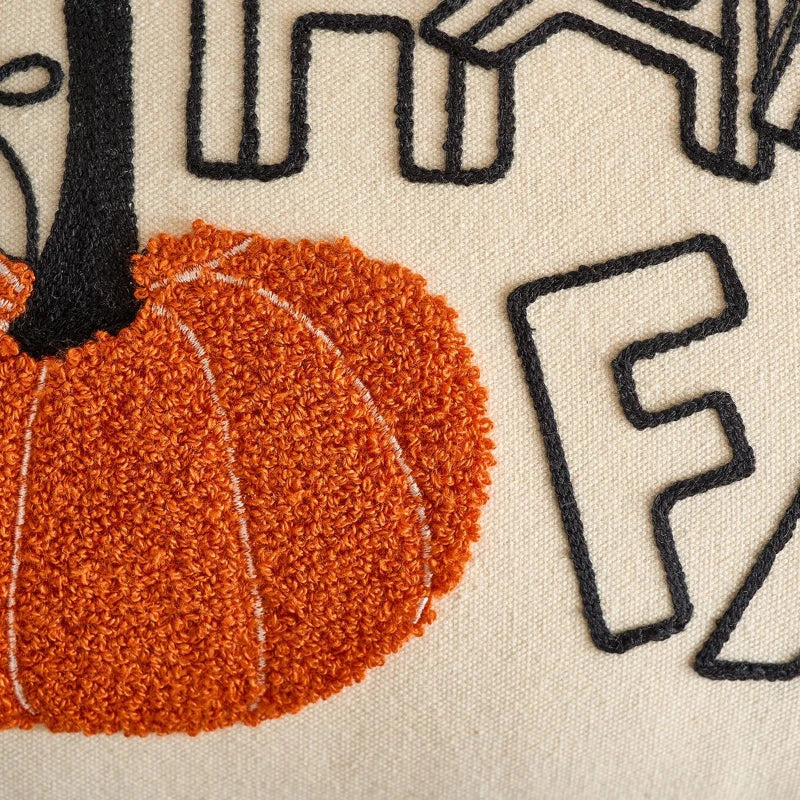 Throw pillow cover – Velvet – Pumpkin design – Autumn decor – 30 x 50 cm and 45 x 45 cm 5