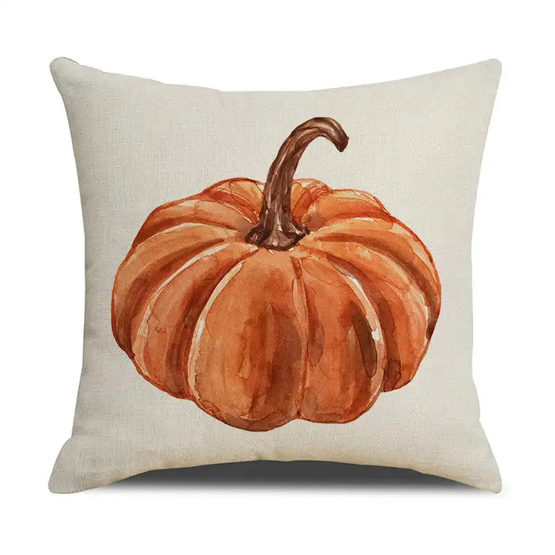 Throw pillow covers – Durable fabric – Autumn pumpkin and leaf designs – Fits 18x18 cushions – Set of 4 decorative covers 3