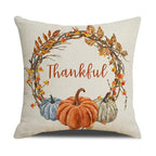 Throw pillow covers – Durable fabric – Autumn pumpkin and leaf designs – Fits 18x18 cushions – Set of 4 decorative covers 6