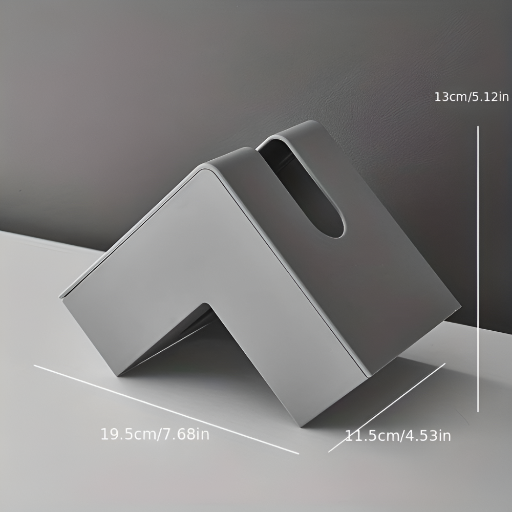Tissue box cover – L-shaped design – Sleek plastic – Space-saving corner solution – White 7