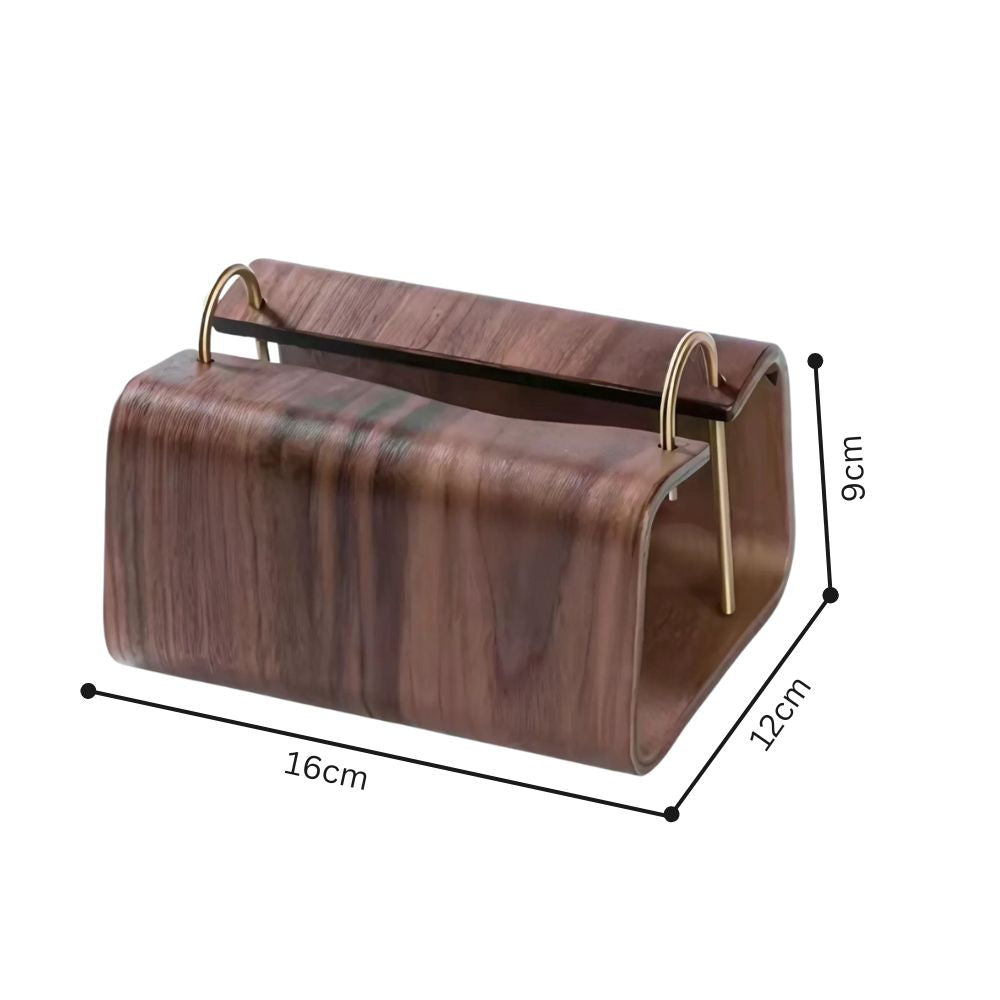 Tissue box cover – Solid walnut wood – Elegant brass slot – Modern home accent for living room or office 0