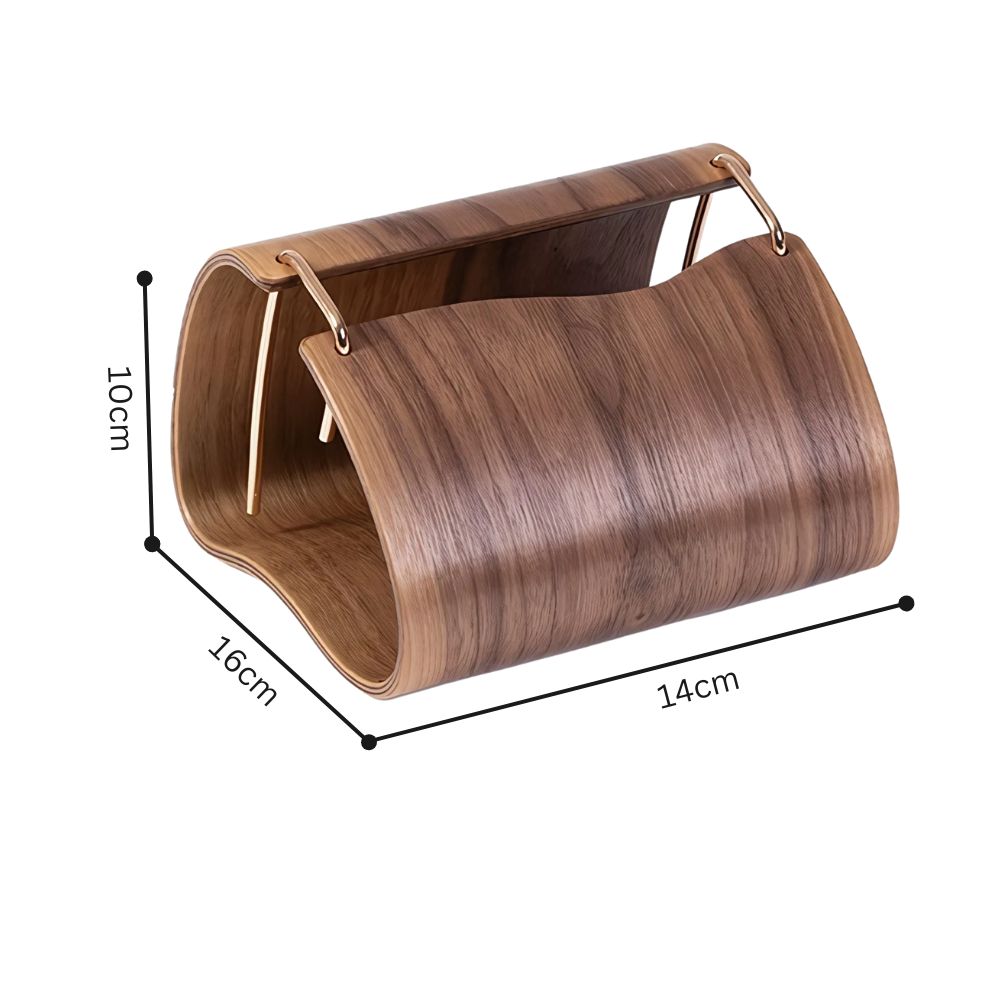 Tissue box cover – Solid walnut wood – Elegant brass slot – Modern home accent for living room or office 10