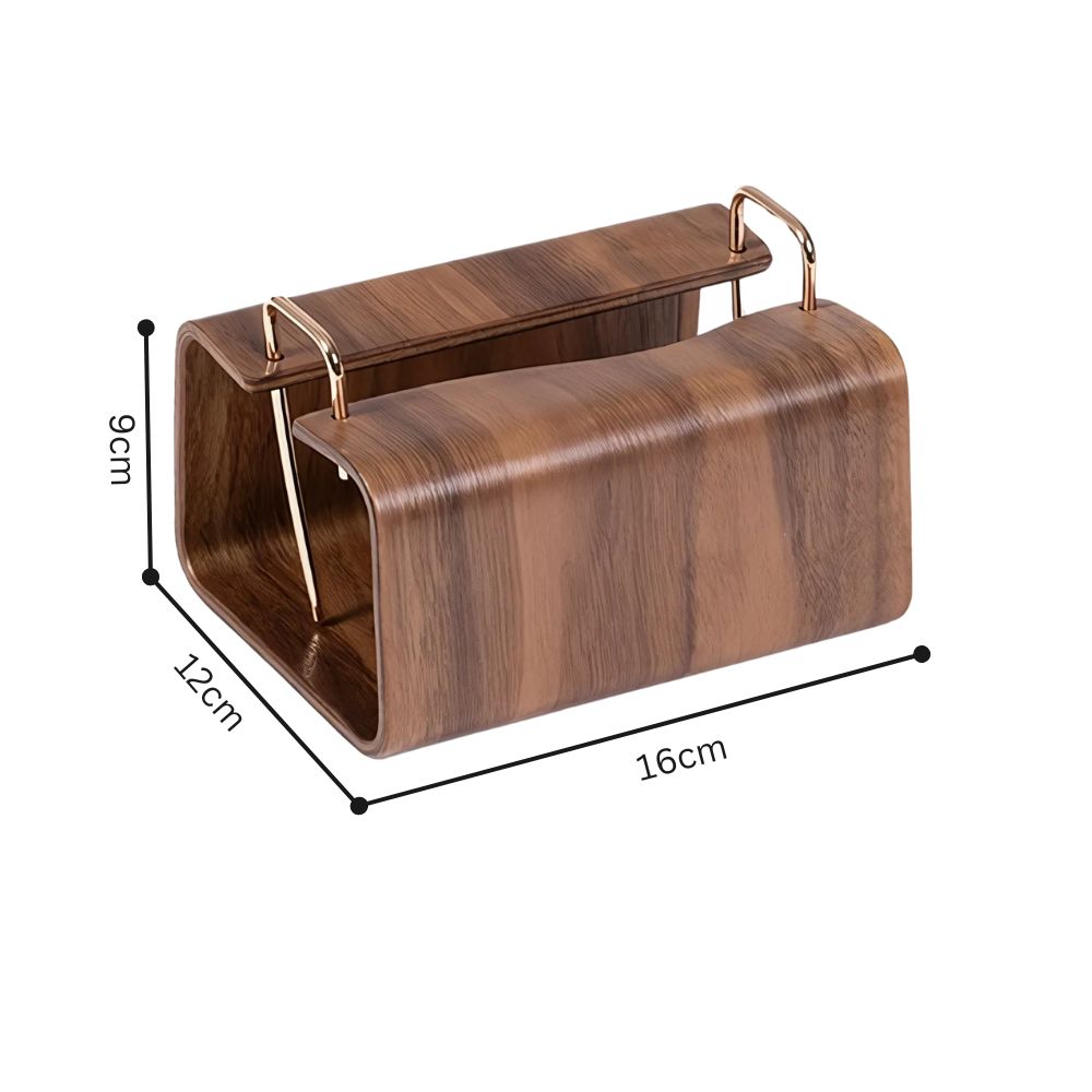 Tissue box cover – Solid walnut wood – Elegant brass slot – Modern home accent for living room or office 9