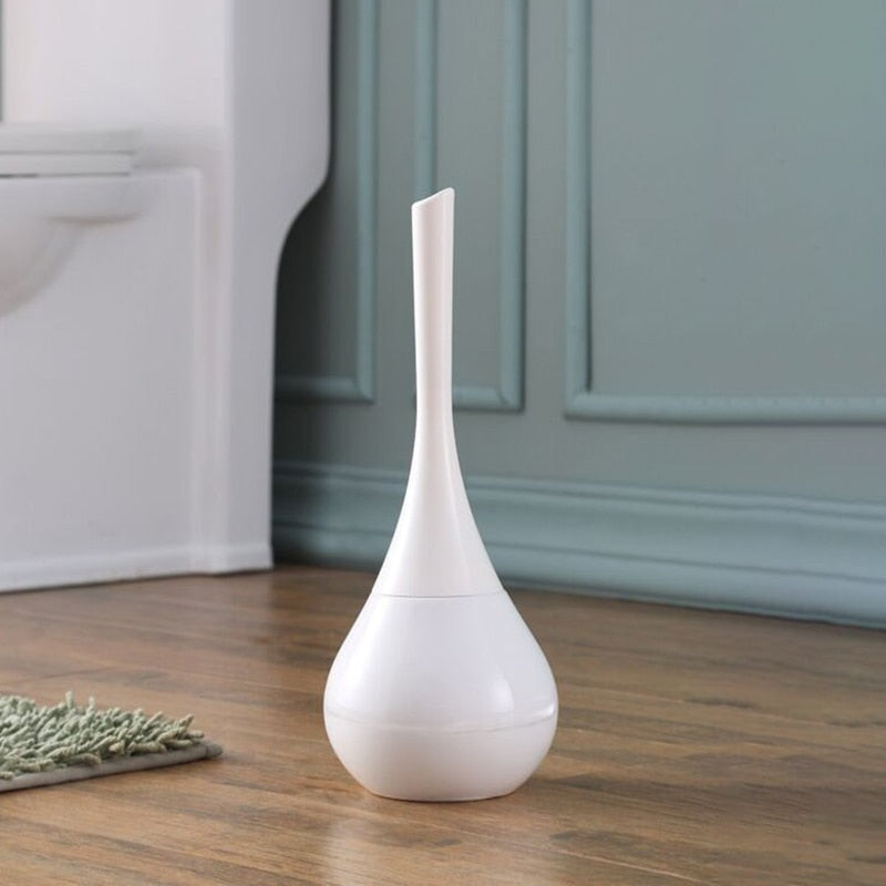 Sleek white toilet brush set featuring a hygienic design and minimalist aesthetic. The set includes a durable brush with a stylish holder, perfect for modern 5