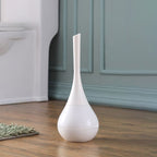 Sleek white toilet brush set featuring a hygienic design and minimalist aesthetic. The set includes a durable brush with a stylish holder, perfect for modern 5
