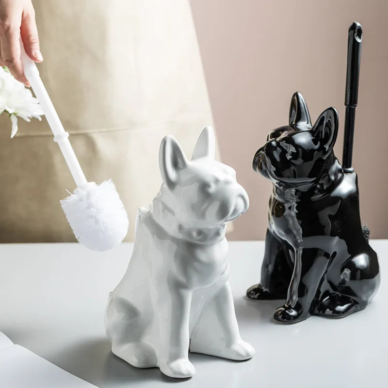 Toilet brush – Ceramic dog shape – Unique bathroom decor – Stylish and functional cleaning tool 3