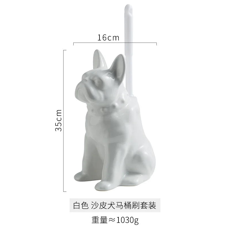Toilet brush – Ceramic dog shape – Unique bathroom decor – Stylish and functional cleaning tool 6