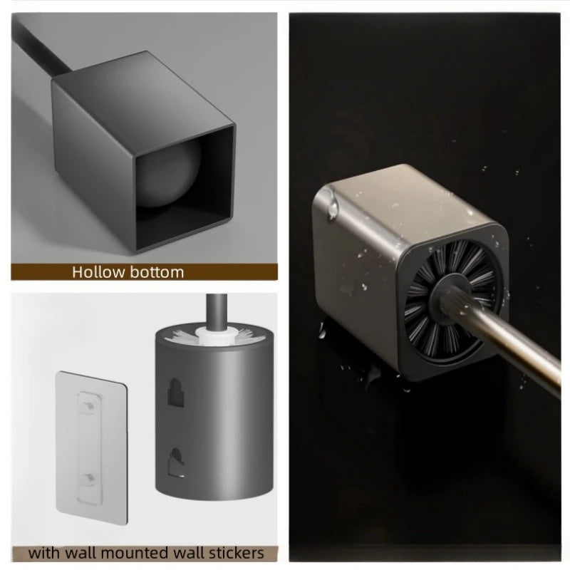 Toilet brush and holder – Metal shell – Wall-mounted design – Space-saving and hygienic bathroom accessory 2