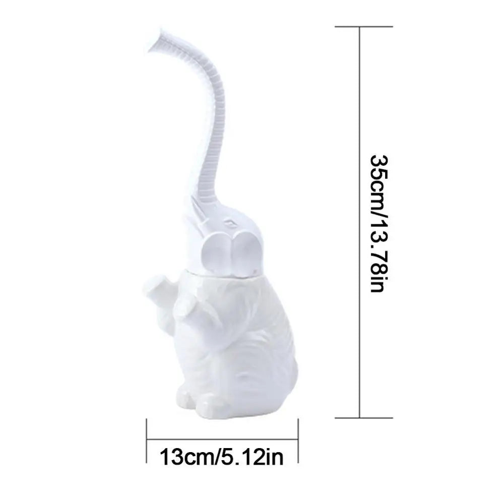 Toilet brush set – Ceramic – Elegant white design – Durable brush with plastic handle for bathroom organization 5