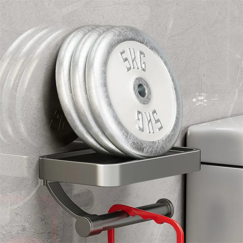 Toilet paper holder – Stainless steel – Wall-mounted with shelf – Modern bathroom accessory 5