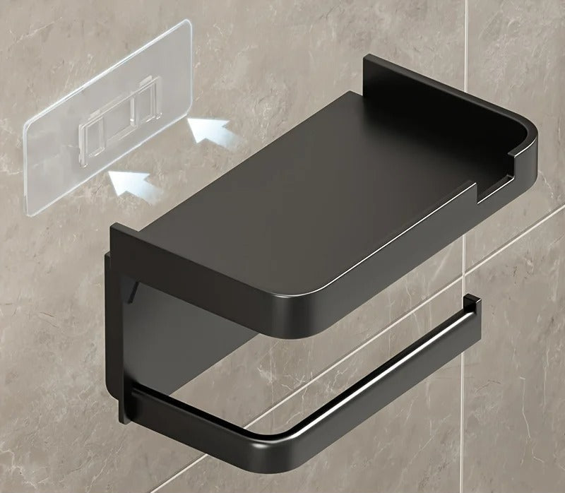 Toilet paper holder – Wall-mounted storage rack – Space-saving design – Modern bathroom organizer 3