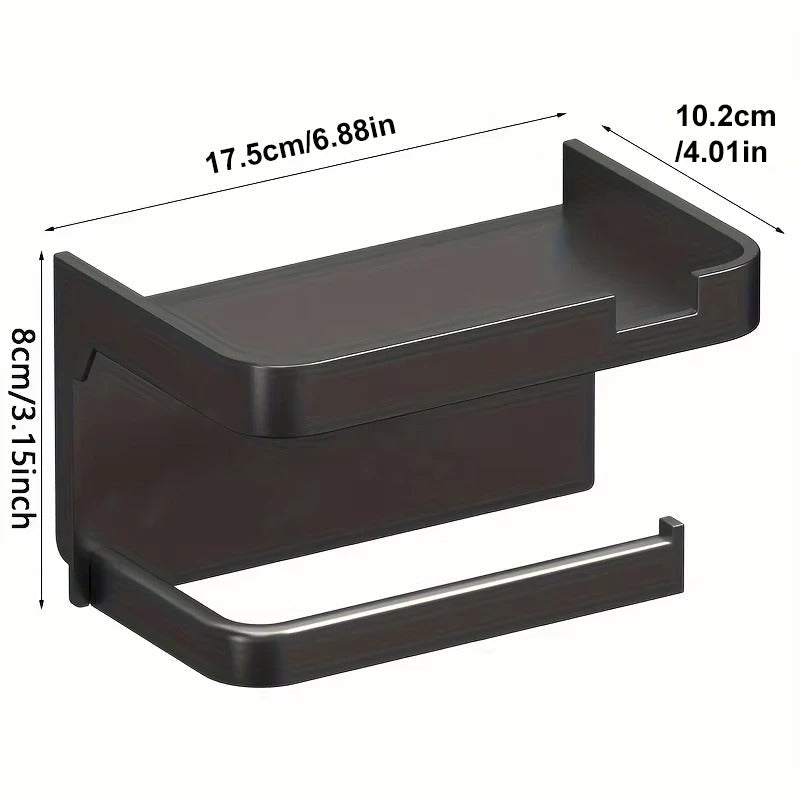 Toilet paper holder – Wall-mounted storage rack – Space-saving design – Modern bathroom organizer 5