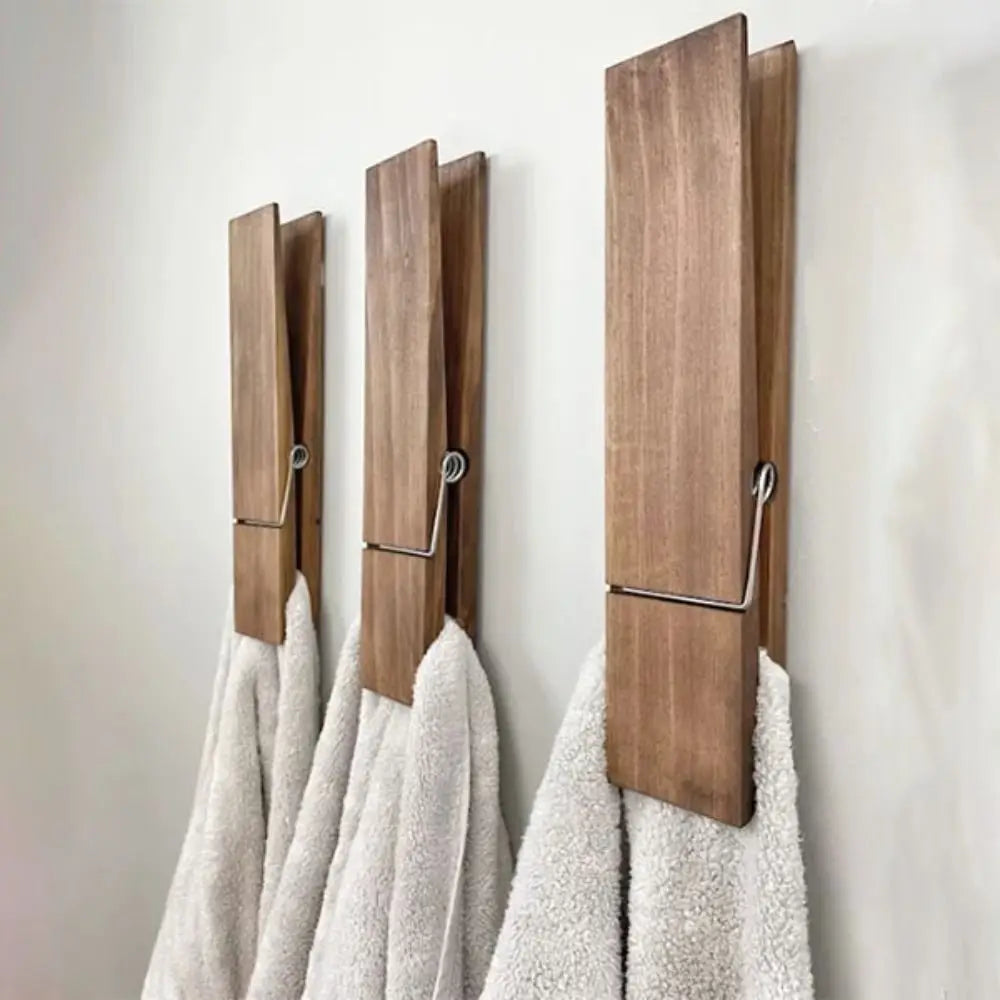 Towel clip – Premium wood – Elegant design – Stylish bathroom organizer 0