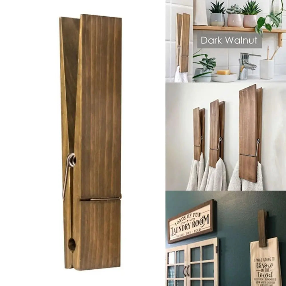 Towel clip – Premium wood – Elegant design – Stylish bathroom organizer 2