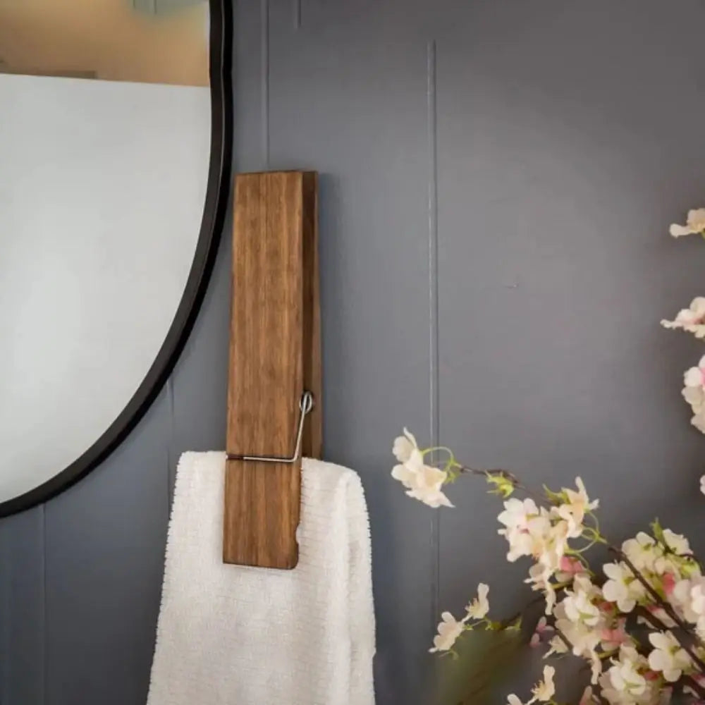 Towel clip – Premium wood – Elegant design – Stylish bathroom organizer 3
