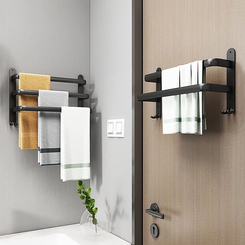 Towel rack – Aluminum – Black finish – Easy installation – Space-saving solution 5
