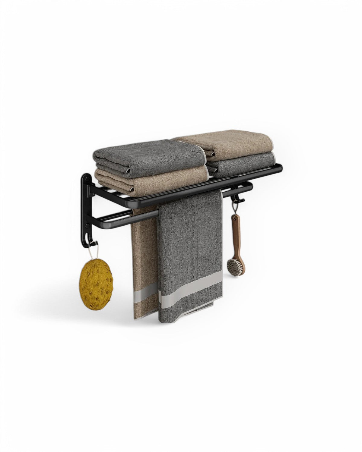 Towel rack – Matte metal – Elegant design – Modern bathroom storage solution 1