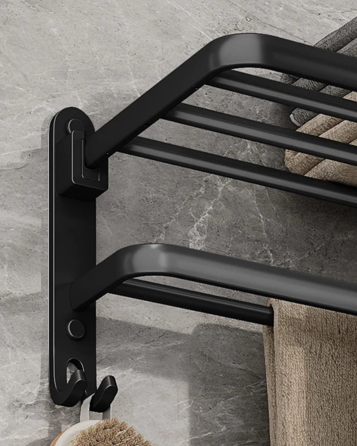 Towel rack – Matte metal – Elegant design – Modern bathroom storage solution 3