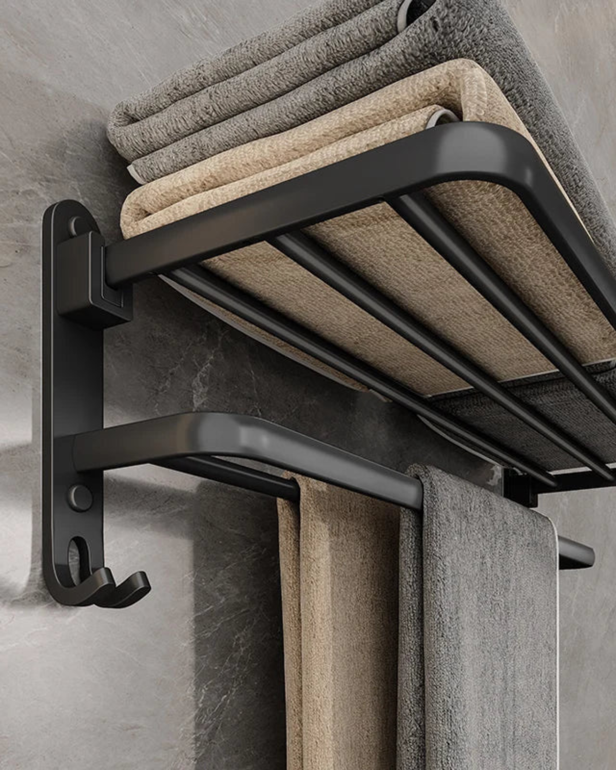 Towel rack – Matte metal – Elegant design – Modern bathroom storage solution 5