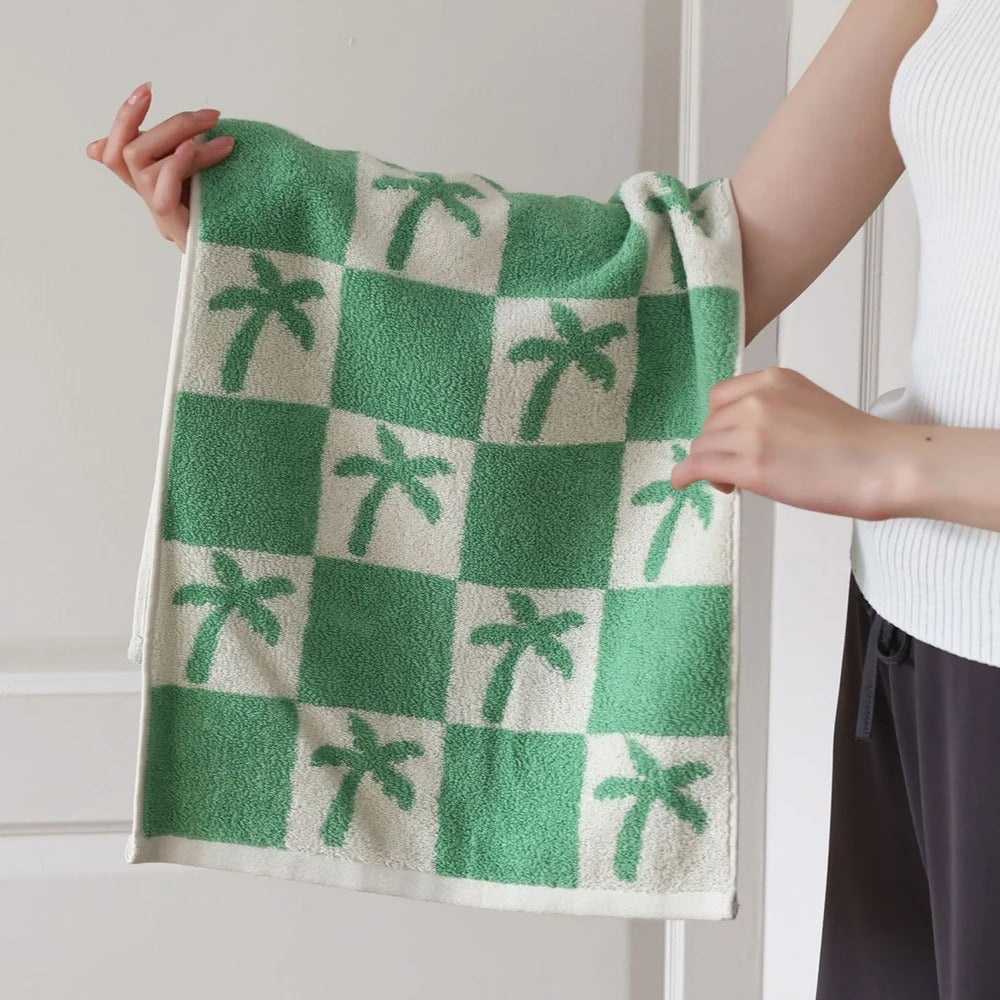Towel set – Cotton – Cactus and palm design – Beach or spa use – Absorbent and durable 9