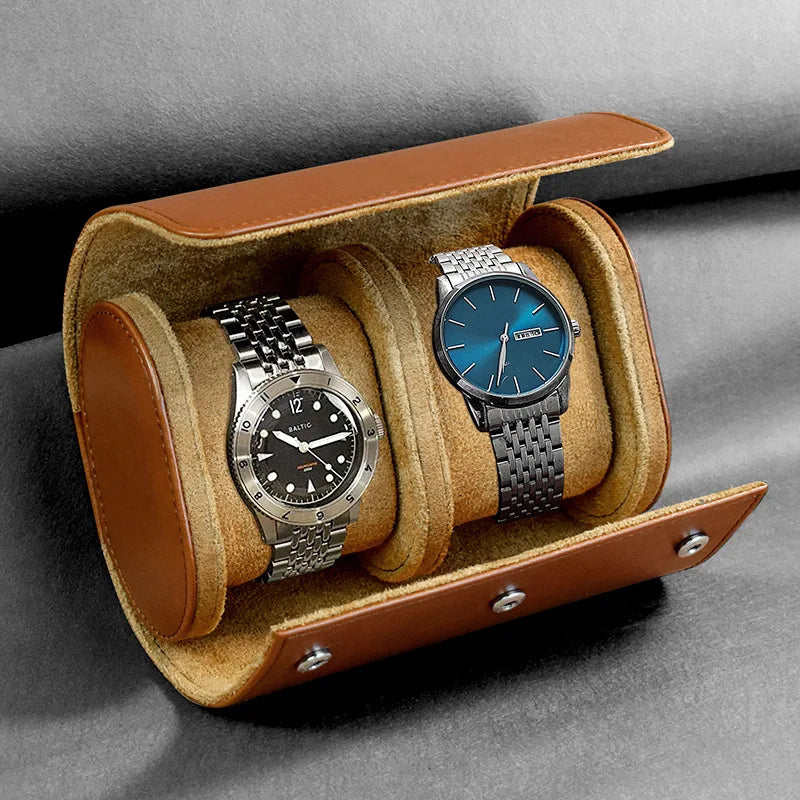 Travel Watch Case - PU-Leather Organizer for 3 Watches with Removable Pillows, Portable Travel Design 10