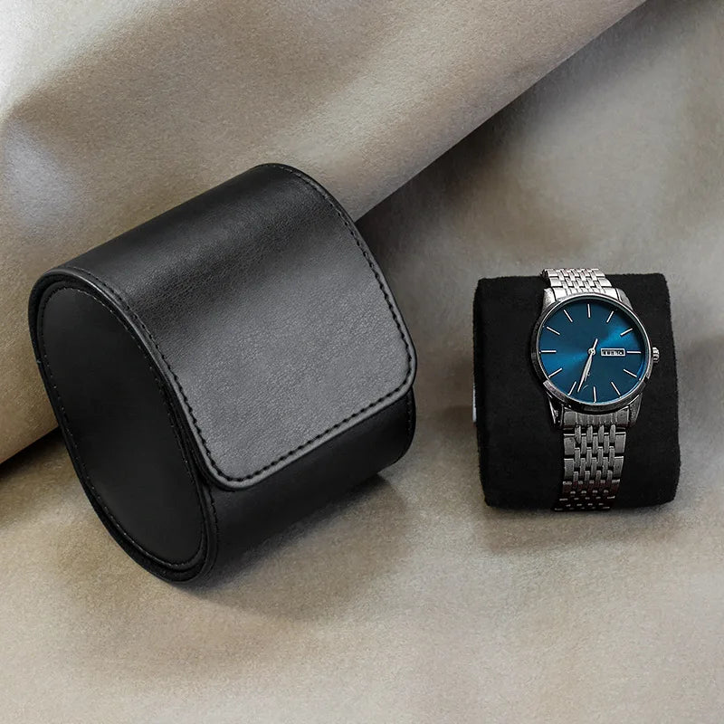 Travel Watch Case - PU-Leather Organizer for 3 Watches with Removable Pillows, Portable Travel Design 6