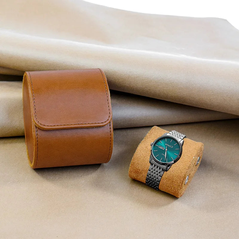 Travel Watch Case - PU-Leather Organizer for 3 Watches with Removable Pillows, Portable Travel Design 7