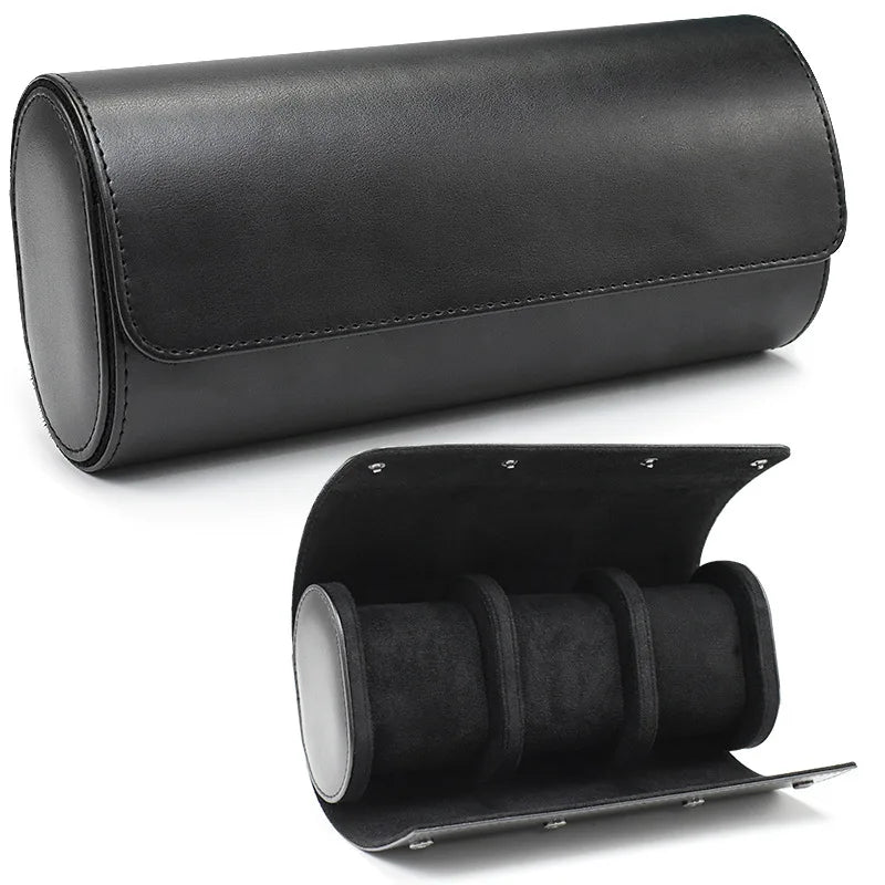 Travel Watch Case - PU-Leather Organizer for 3 Watches with Removable Pillows, Portable Travel Design 8