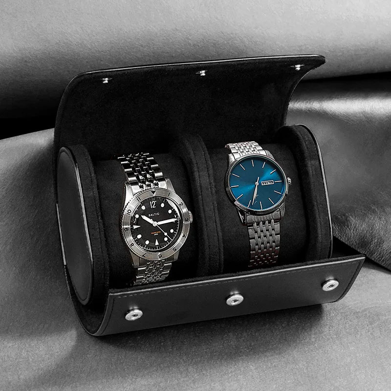 Travel Watch Case - PU-Leather Organizer for 3 Watches with Removable Pillows, Portable Travel Design 9