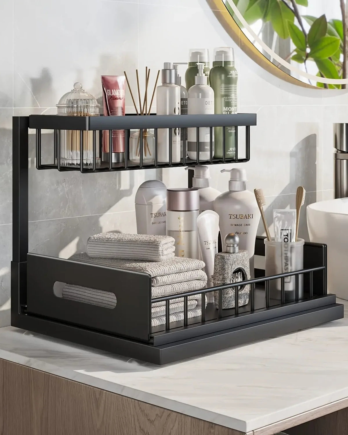 Under Sink Organizer – Two-Level Pull-Out Design – Stylish Bathroom or Kitchen Storage Solution 4