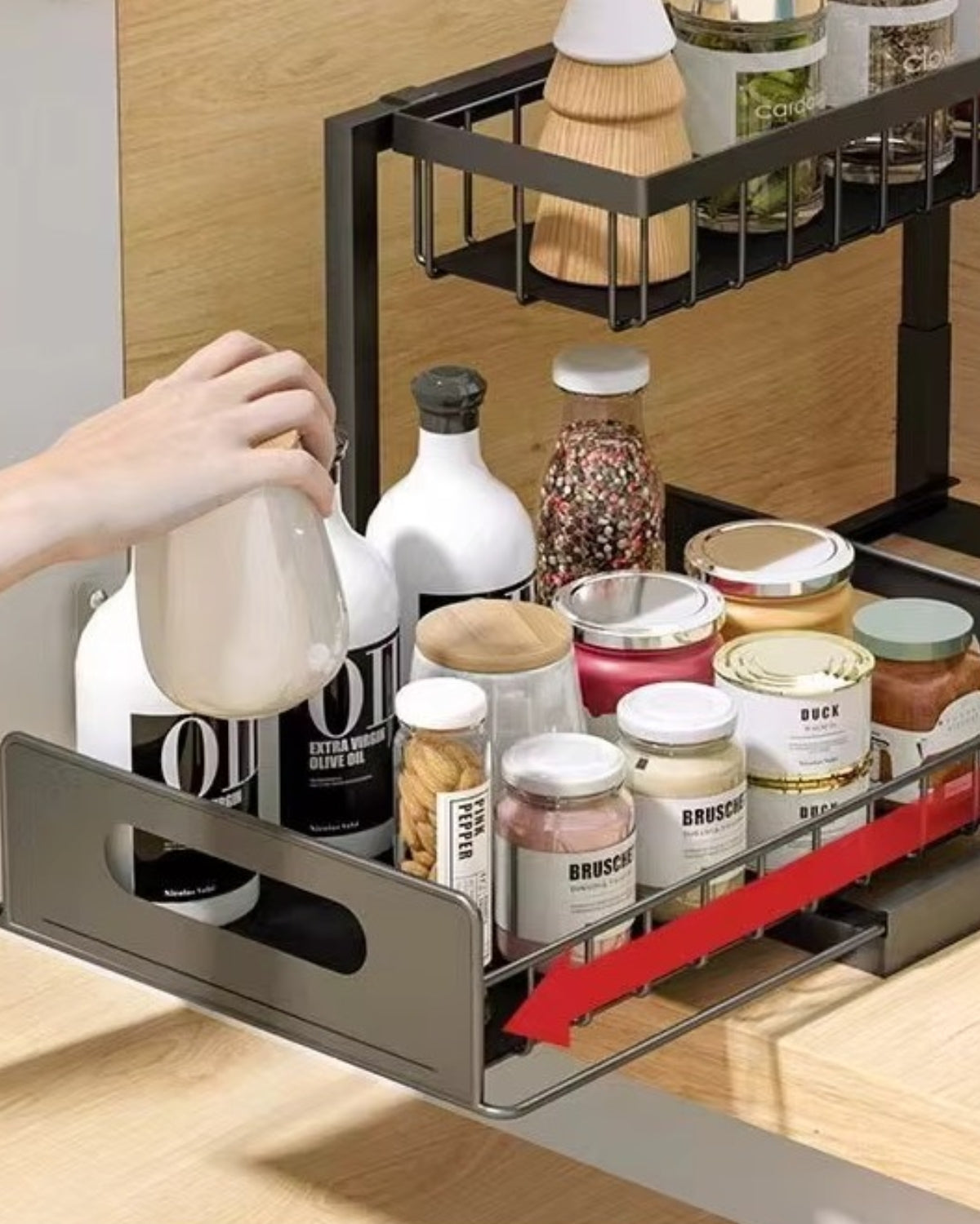 Under Sink Organizer – Two-Level Pull-Out Design – Stylish Bathroom or Kitchen Storage Solution 6