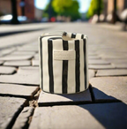 Ceramic Coffee Mug – Hand-Painted Retro Striped Mug for Hot & Cold Drinks