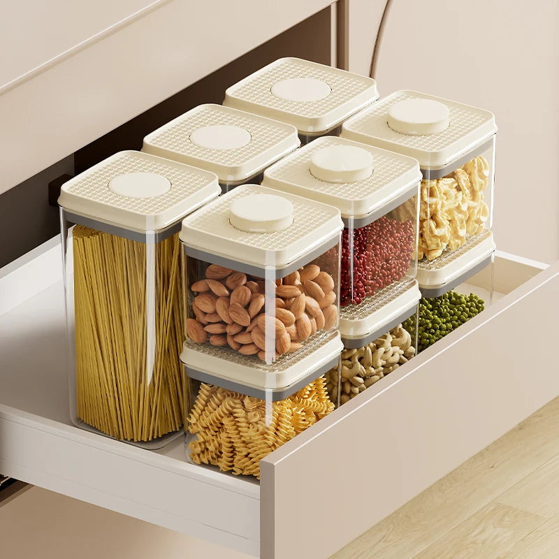 Vacuum Sealed Storage Jar – Food-Grade Plastic – Moisture-Proof Design – Ideal for Snacks and Grains 1