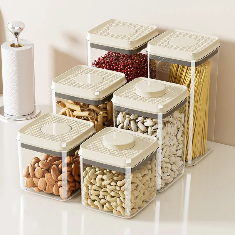 Vacuum Sealed Storage Jar – Food-Grade Plastic – Moisture-Proof Design – Ideal for Snacks and Grains 3