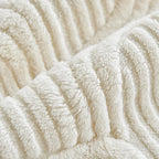 Cream velvet striped sofa cover featuring a non-slip design, perfect for protecting and enhancing your couch's appearance. Soft texture adds elegance while ensuring durability and easy 5