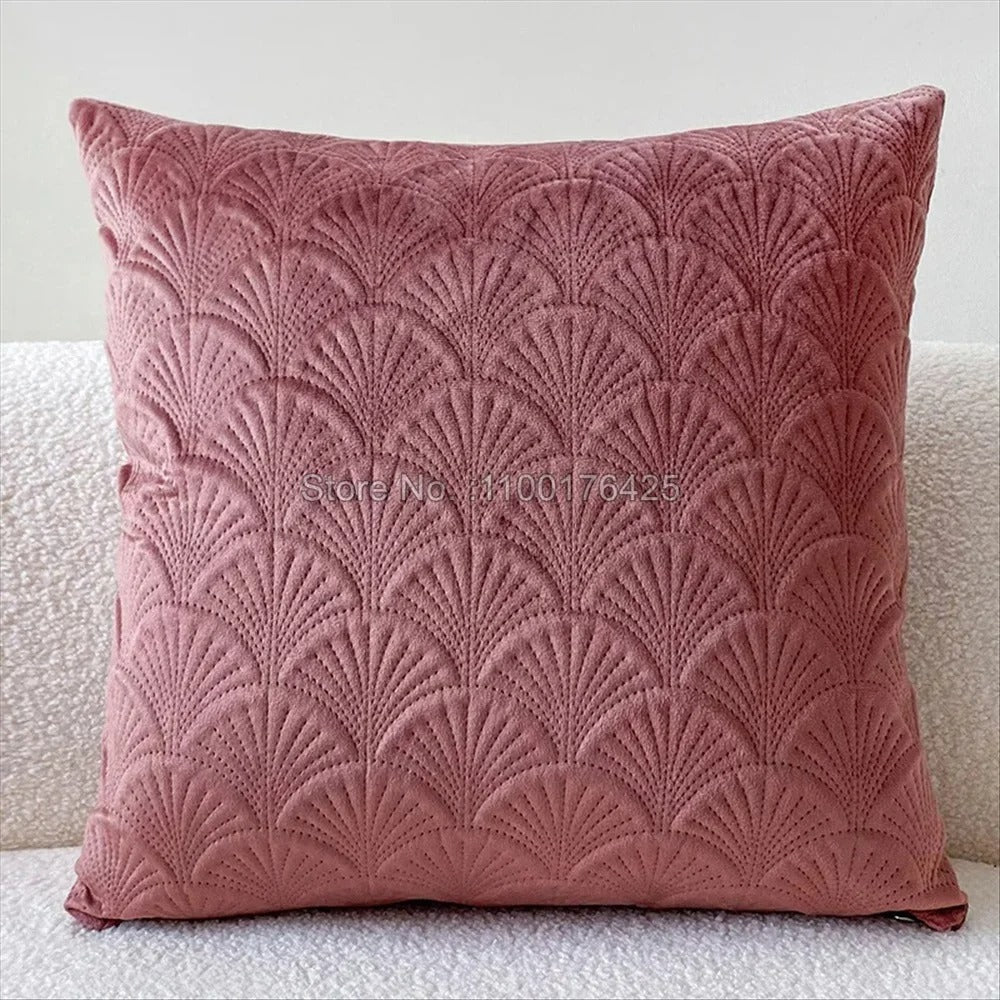 Velvet cushion covers – Soft fabric – Distinctive shell design – Cozy home accents – 17.7 x 17.7 in 11