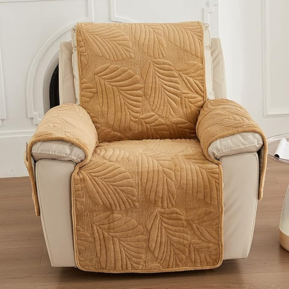Verdant Leaf Pattern Recliner Cover – Universal Anti-Slip Slipcover for Recliner Chair Protection and Style 9