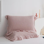 Waffle Weave Cotton Pillowcases with Ruffle – Soft, Breathable, Set of 2, 50cm x 75cm for Standard Pillows 6