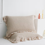 Waffle Weave Cotton Pillowcases with Ruffle – Soft, Breathable, Set of 2, 50cm x 75cm for Standard Pillows 8